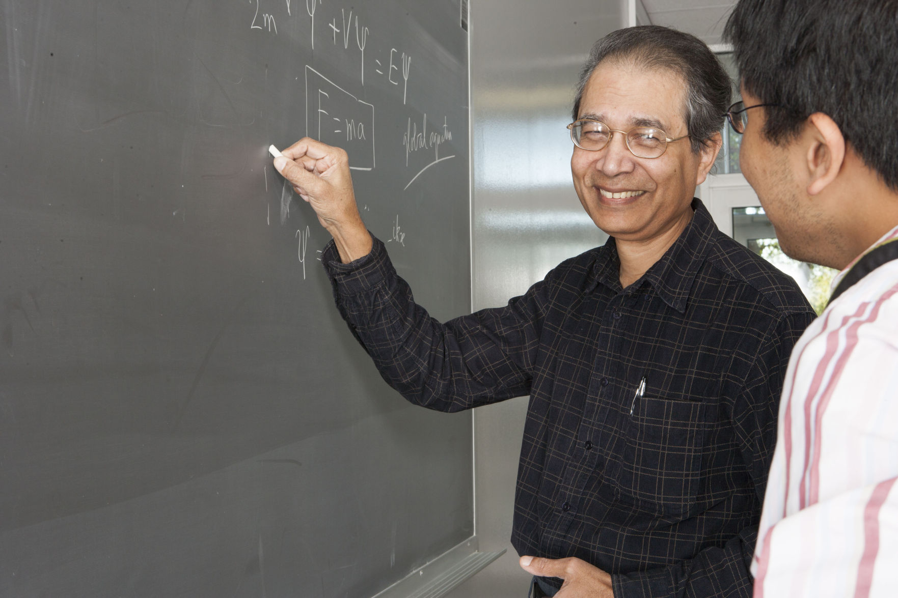 Professor with students